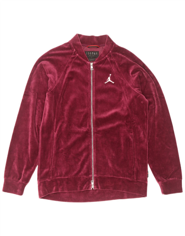 Jordan Herren-Trainingsanzug-Top-Jacke, mittlere Burgunder-Baumwolle