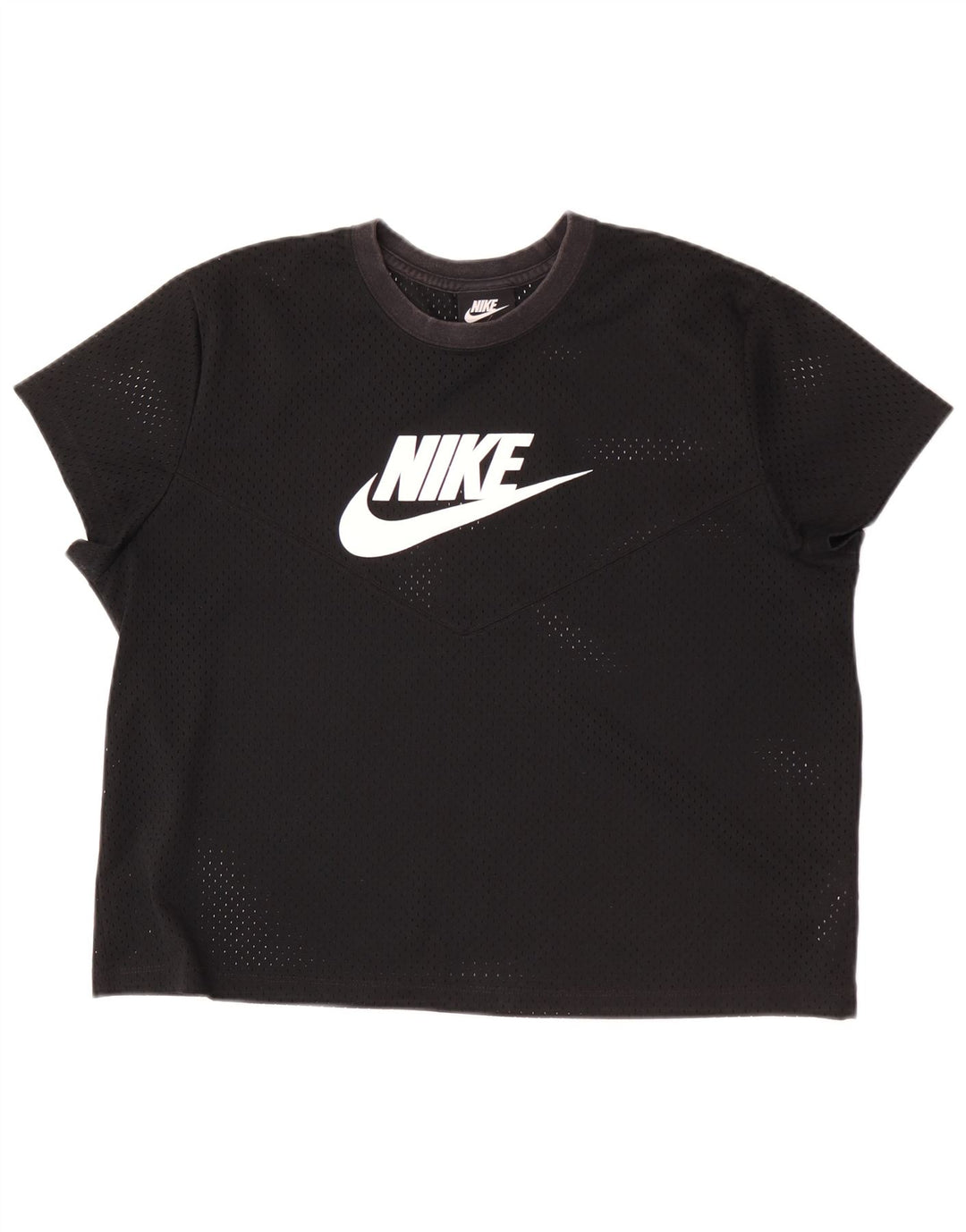 Nike Damen Grafik T-Shirt Top UK 18 XL Schwarz Polyester