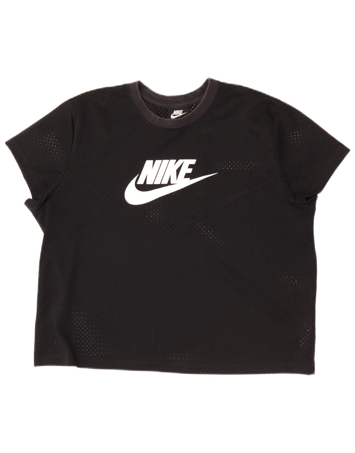 Nike Damen Grafik T-Shirt Top UK 18 XL Schwarz Polyester