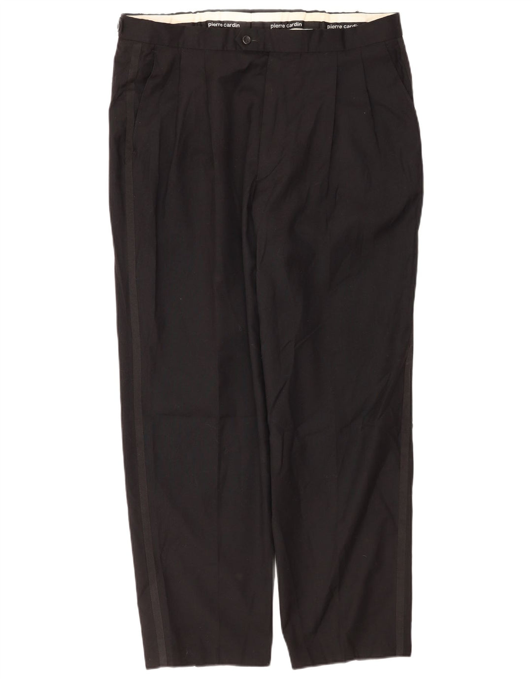 Pierre Cardin Herren-Anzughose mit Pegged-Anzug, W38, L29, schwarze Wolle