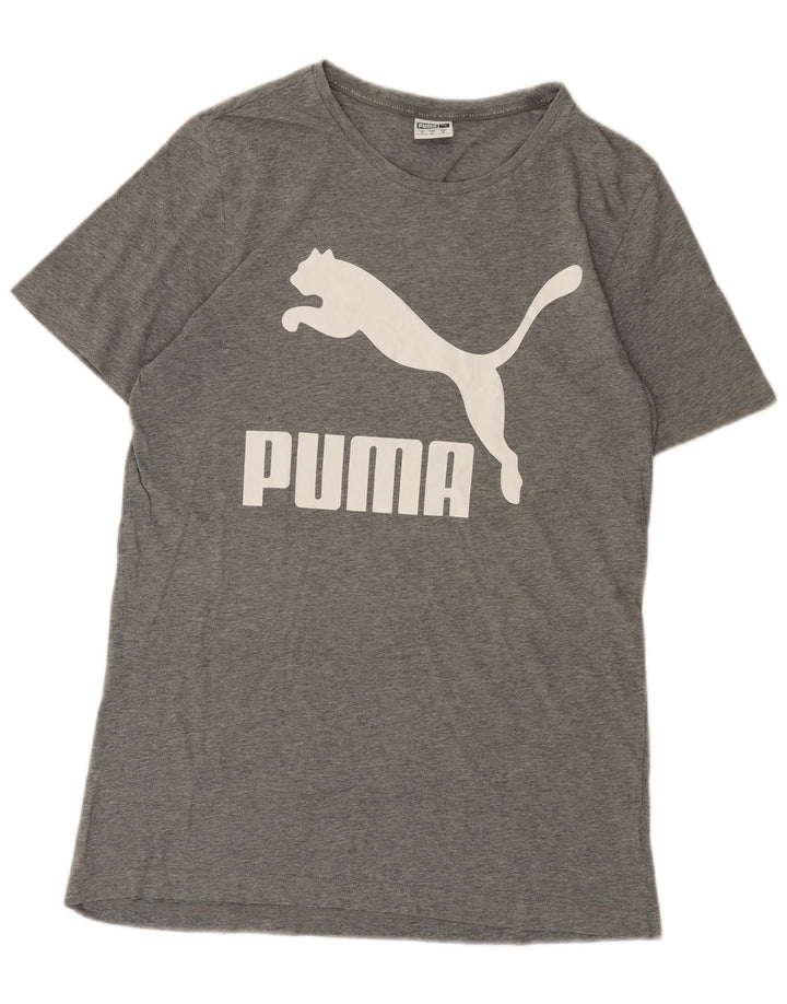 Puma Herren Grafik-T-Shirt-Oberteil Mittelgrau meliert