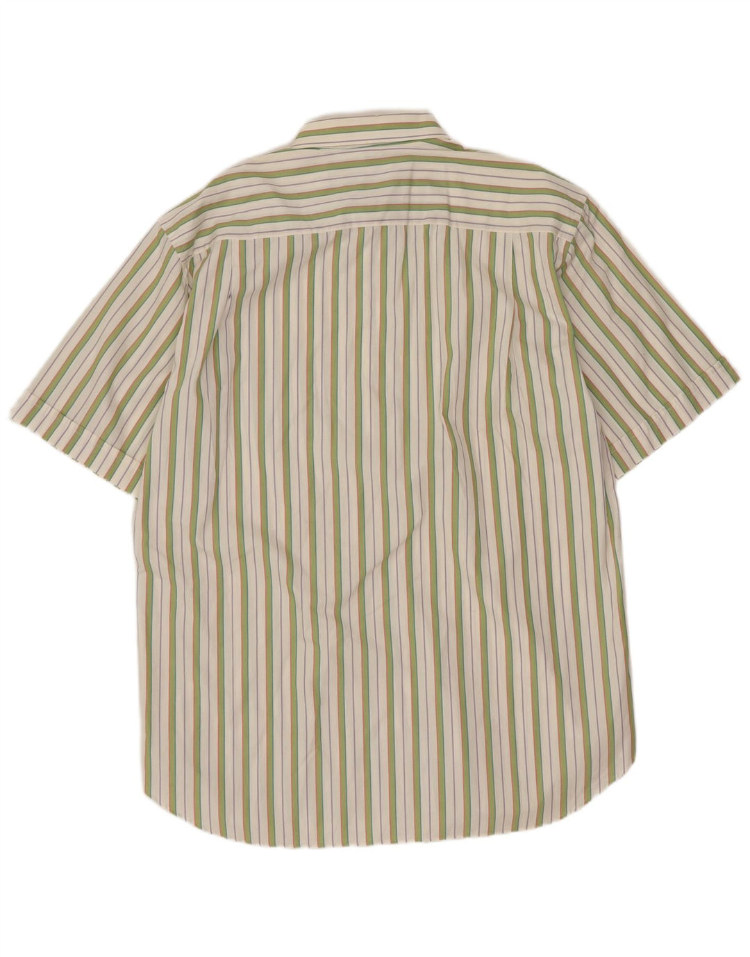 Carlo Regona Herren Kurzarmhemd Größe 40 15 1/2 Mittelgrün gestreift