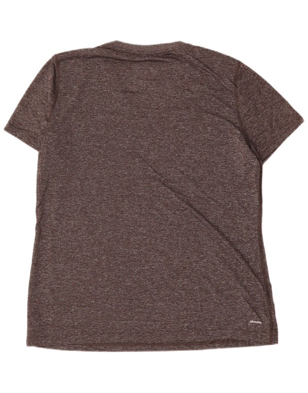 Adidas Damen T-Shirt Top UK 18 XL Grau geflecktes Polyester