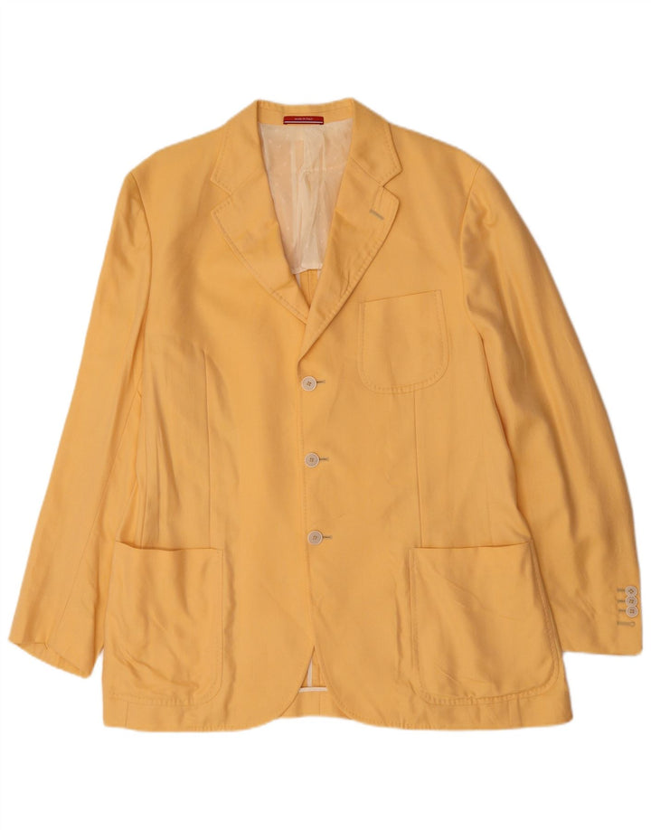 Pal Zileri Herren-Blazer mit 3 Knöpfen, IT 54, 2XL, gelbe Baumwolle