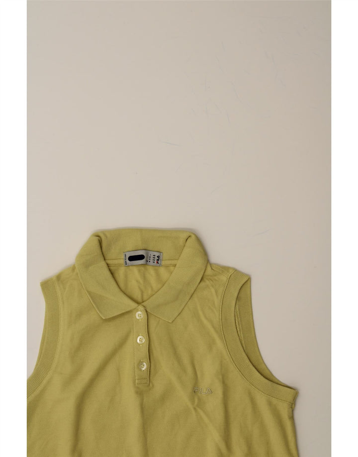 FILA Womens Sleeveless Polo Shirt IT 46 Large Yellow Vintage Fila and Second-Hand Fila from Messina Hembry 