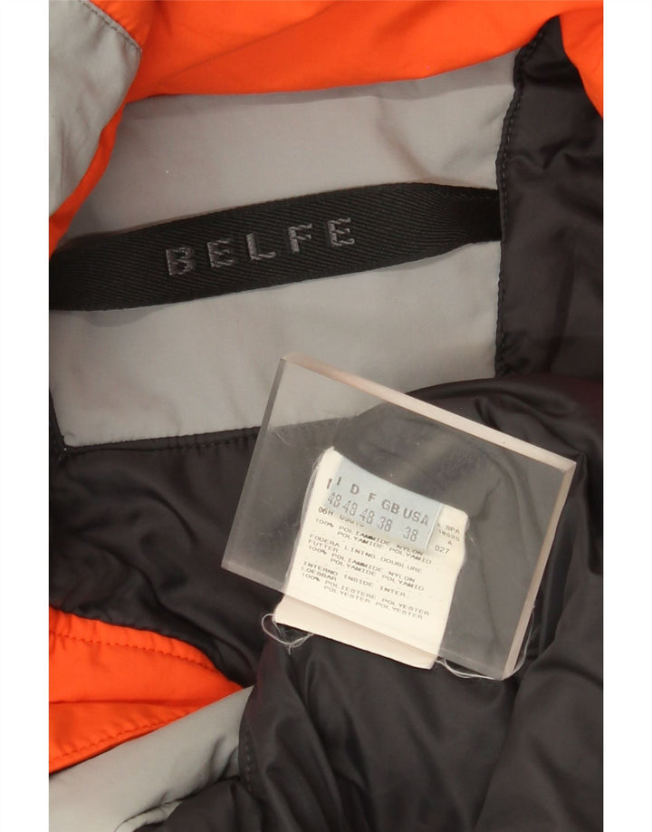 Belfe Herren-Windbreaker-Jacke UK 38 Mittelgraues Colourblock-Polyamid