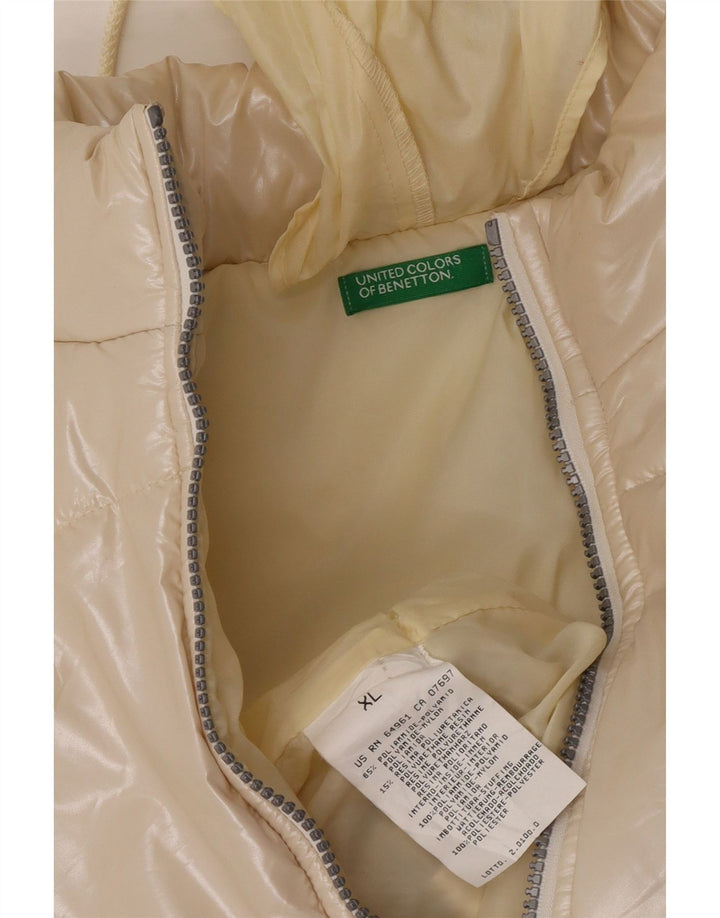 Benetton Damen Wattierte Jacke UK 18 XL Beige Polyamid