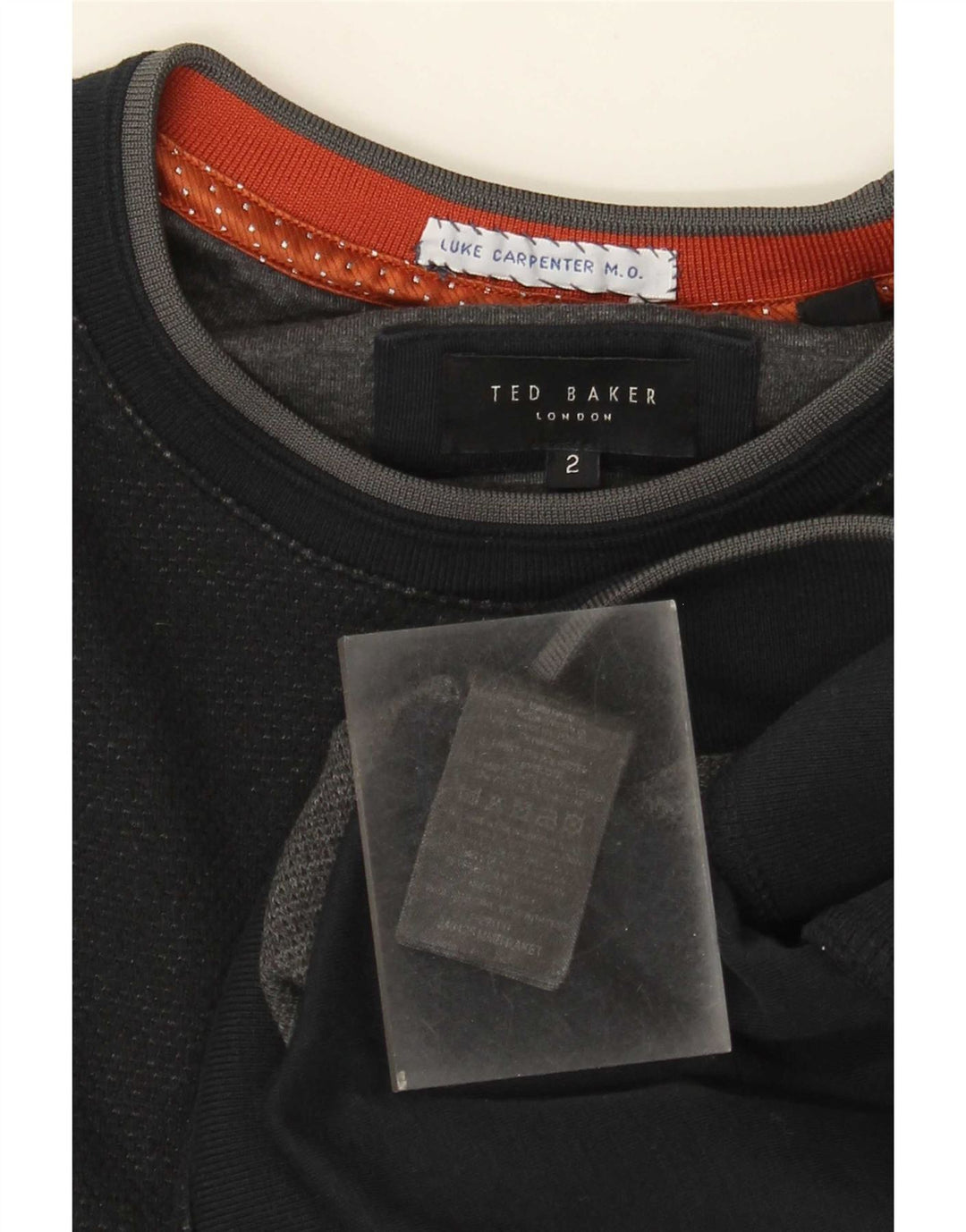Ted Baker Herren-Sweatshirt-Pullover, Größe 2, klein, Marineblau, Farbblock