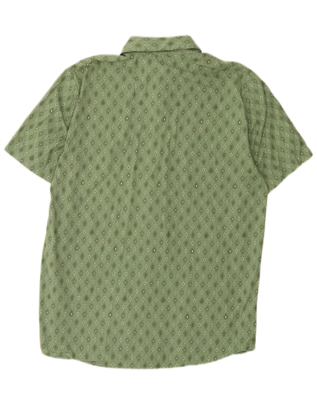 Volcom Herren-Kurzarmhemd aus mittelgrüner, geometrischer Baumwolle