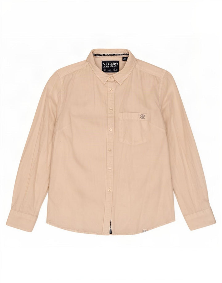 Superdry Damen-Hemd UK 16 Large aus weißer Baumwolle
