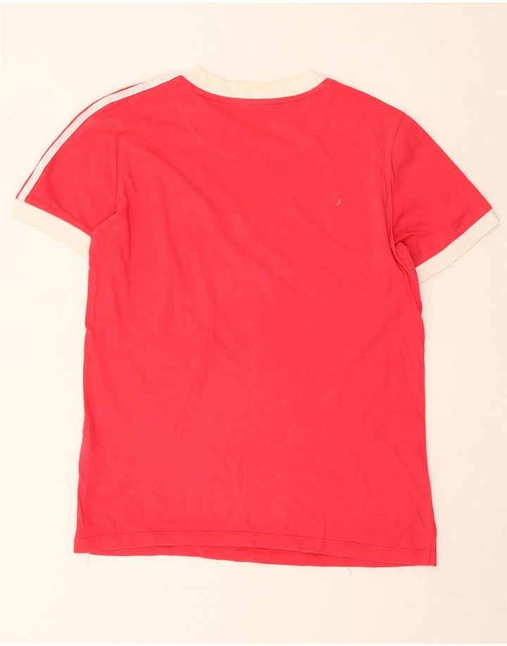 Adidas Damen T-Shirt Top UK 10 Small Rot Baumwolle