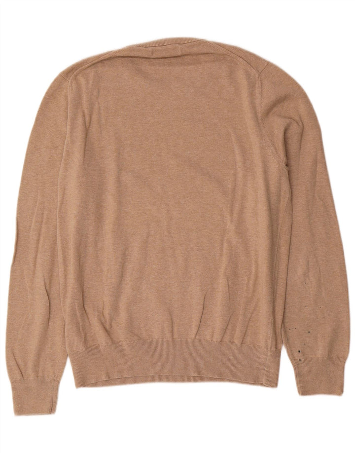 Marks & Spencer Herren-Pullover mit Rundhalsausschnitt, mittelbeige Baumwolle