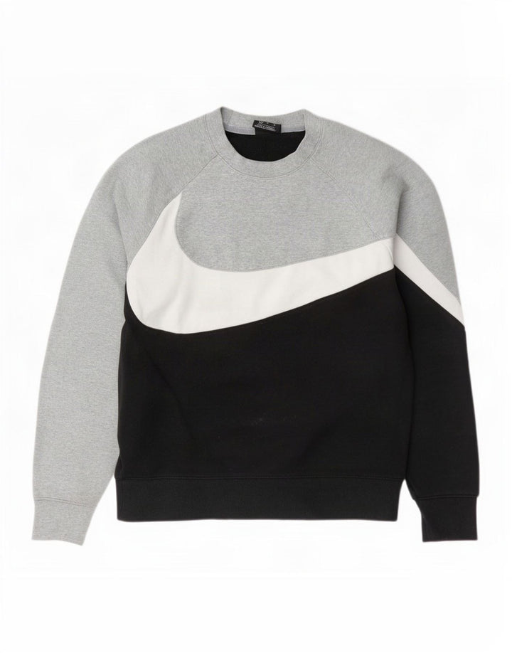 Nike Herren-Sweatshirt mit Grafik, mittelgroß, Schwarz, Colourblock-Baumwolle