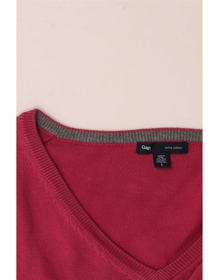 Gap Herren-Pullover mit V-Ausschnitt, groß, rosa Baumwolle