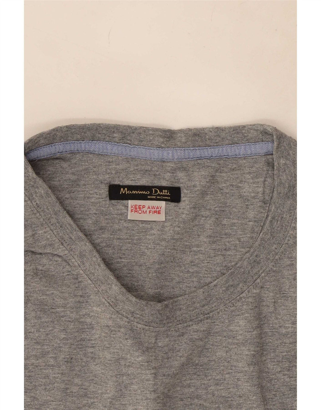 Massimo Dutti Herren T-Shirt Top Mittelgrau