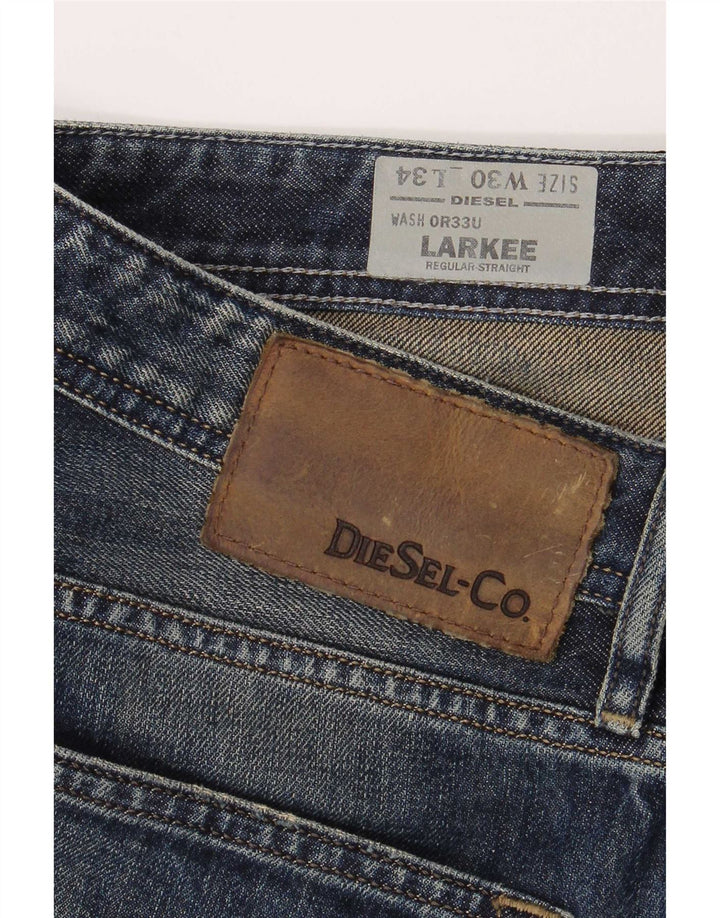 Diesel Herren Larkee Regular Straight Jeans W30 L34 Blaue Baumwolle