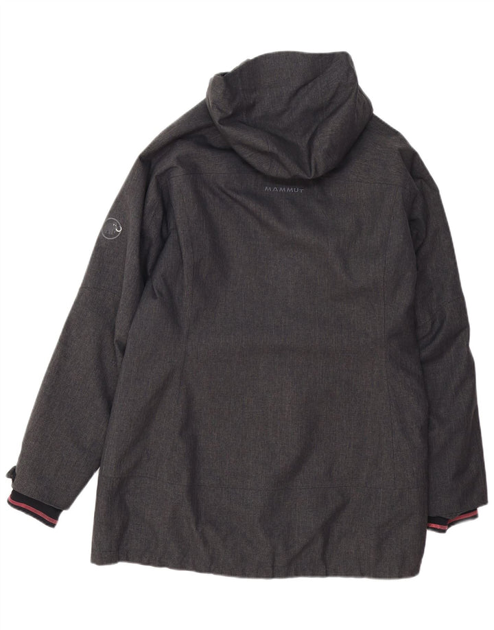 MAMMUT Damen Kapuzen-Windbreaker-Mantel UK 16 Large Grau Polyester