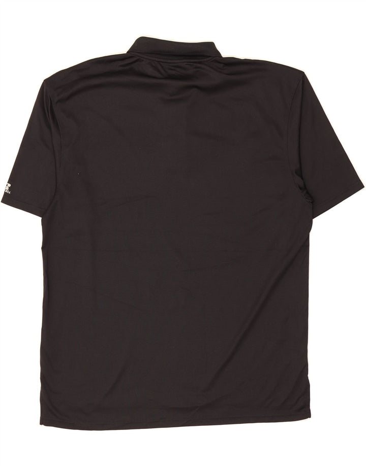 RUSSELL ATHLETIC Mens Polo Shirt XL Black Polyester Vintage Russell Athletic and Second-Hand Russell Athletic from Messina Hembry 