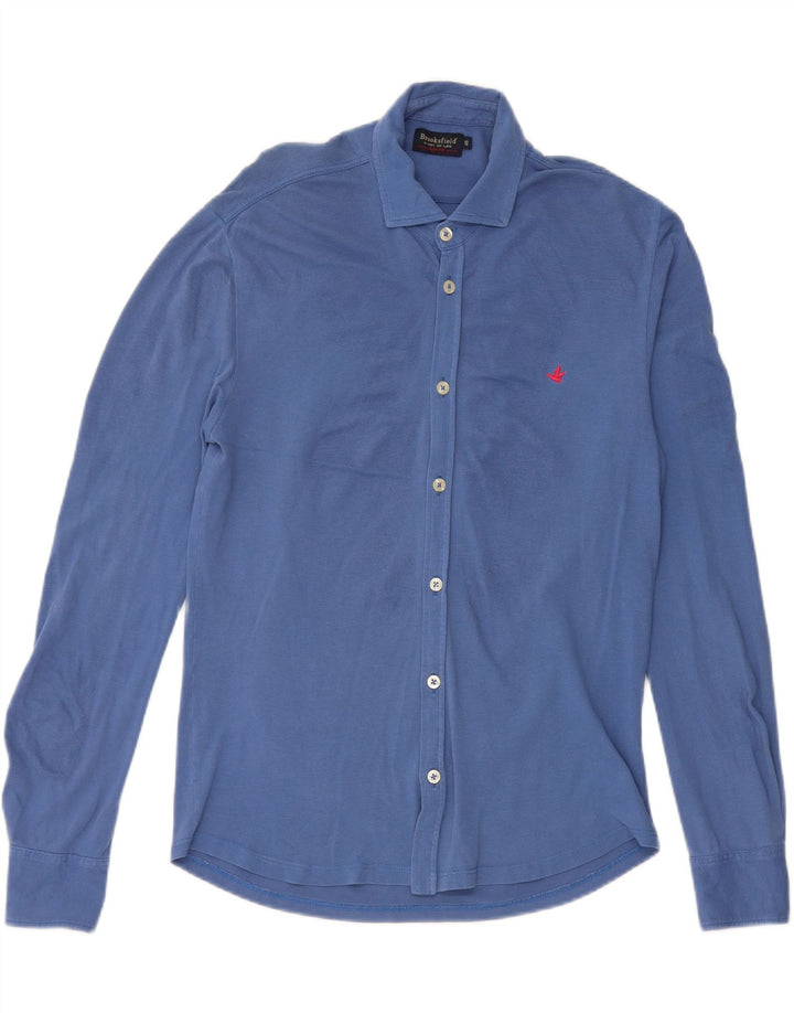 Brooksfield Herren Slim Fit Hemd IT 46 Small Blau Baumwolle