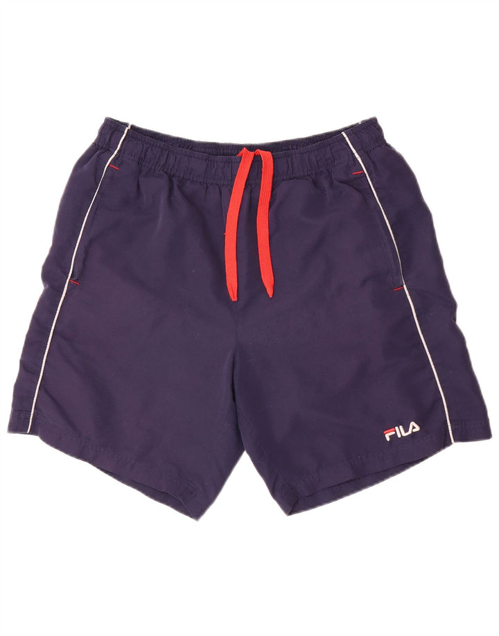 Fila Mens Graphic Sport Shorts Medium Navy Blue Polyester
