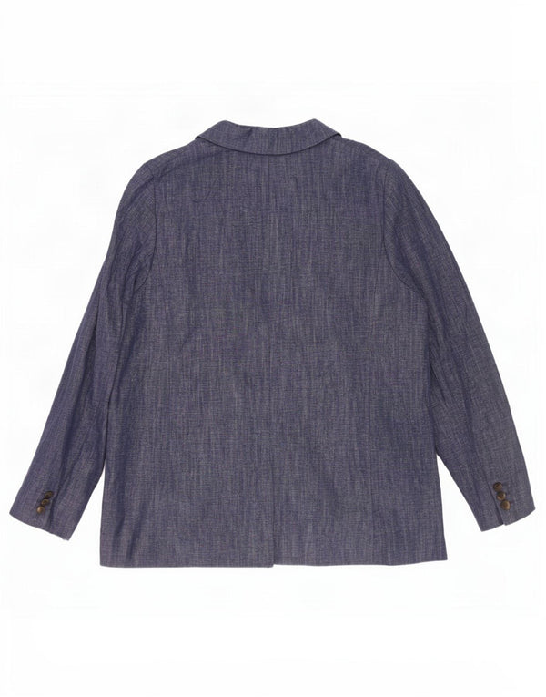 Marks & Spencer Damen-Blazerjacke mit 2 Knöpfen, UK 16, Größe L, Marineblau, Baumwolle