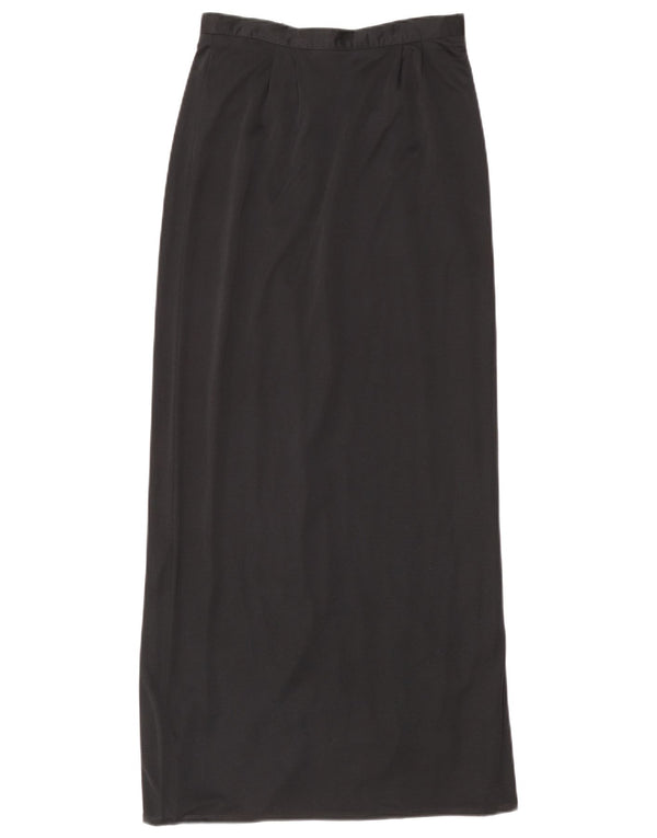 Vintage Damen Maxirock mit hoher Taille IT 38 XS W25 Grau Polyester