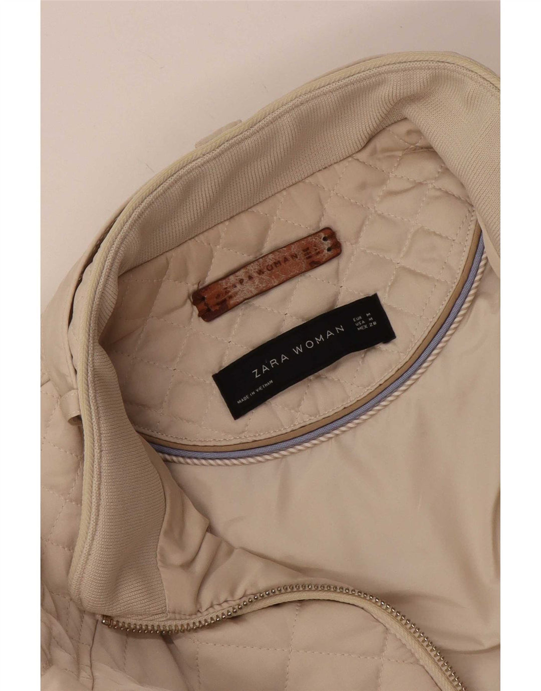 Zara Damen Steppjacke UK 12 Medium Off White