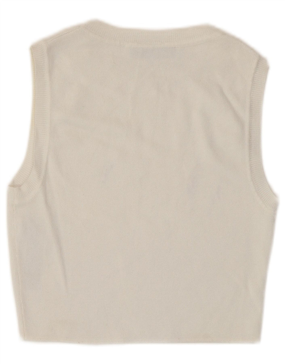 Zara Damen Ärmelloses Crop Top UK 12 Mittelweiße Viskose