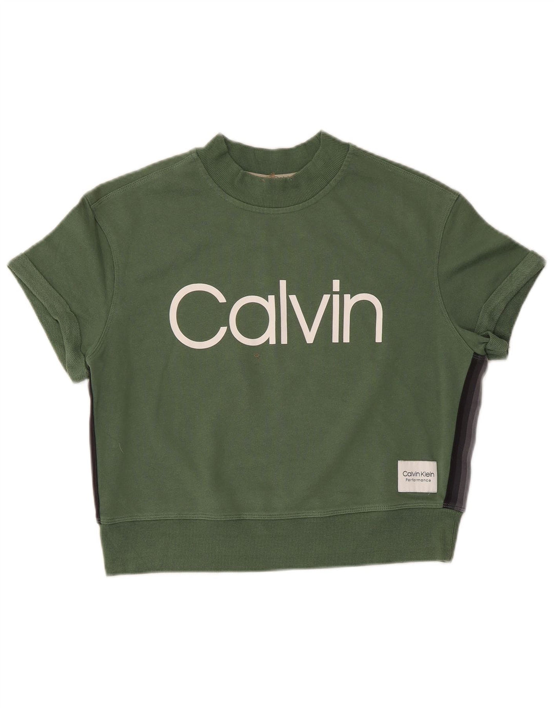 Calvin Klein Damen-Sweatshirt mit übergroßem Grafikmotiv, Gr. 10, Größe S, Grün