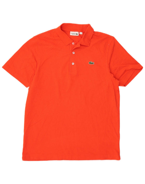 Lacoste Herren-Poloshirt, Größe 5, große orangefarbene Baumwolle