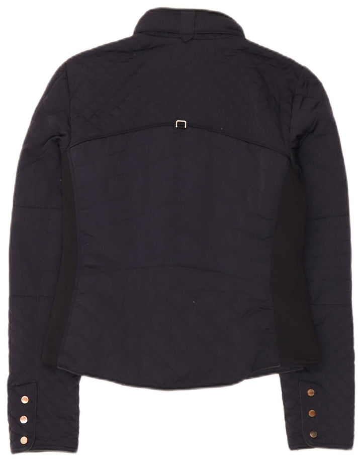 Zara Damen Steppjacke UK 12 Medium Marineblau Polyester