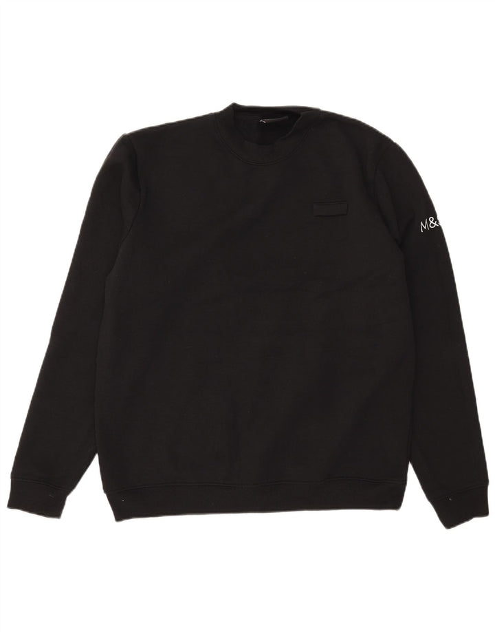 Marks & Spencer Herren-Sweatshirt-Pullover, Mittelschwarz, Polyester