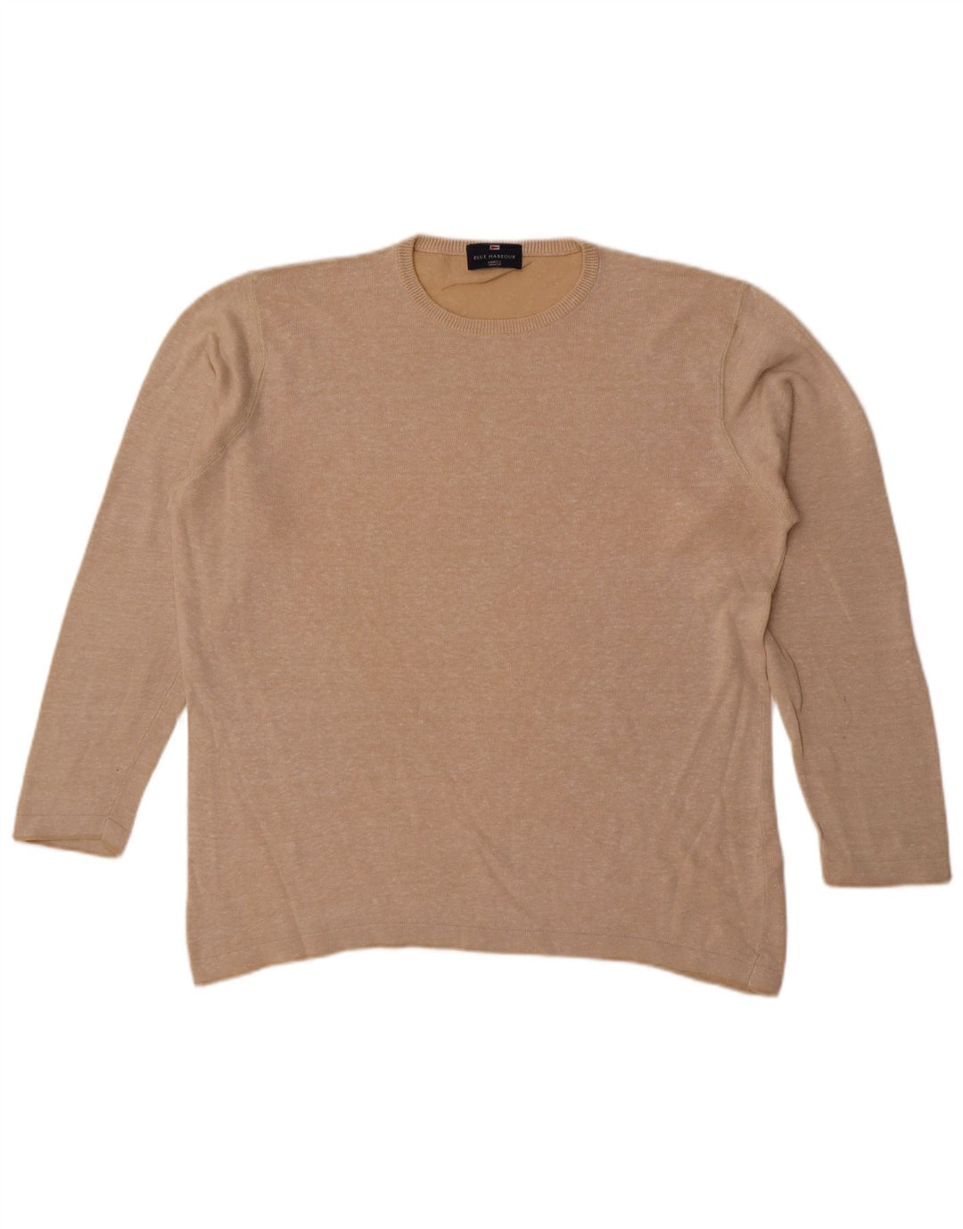Marks & Spencer Herren-Pullover „Harbor“ mit Rundhalsausschnitt, Blau, Größe L, Beige