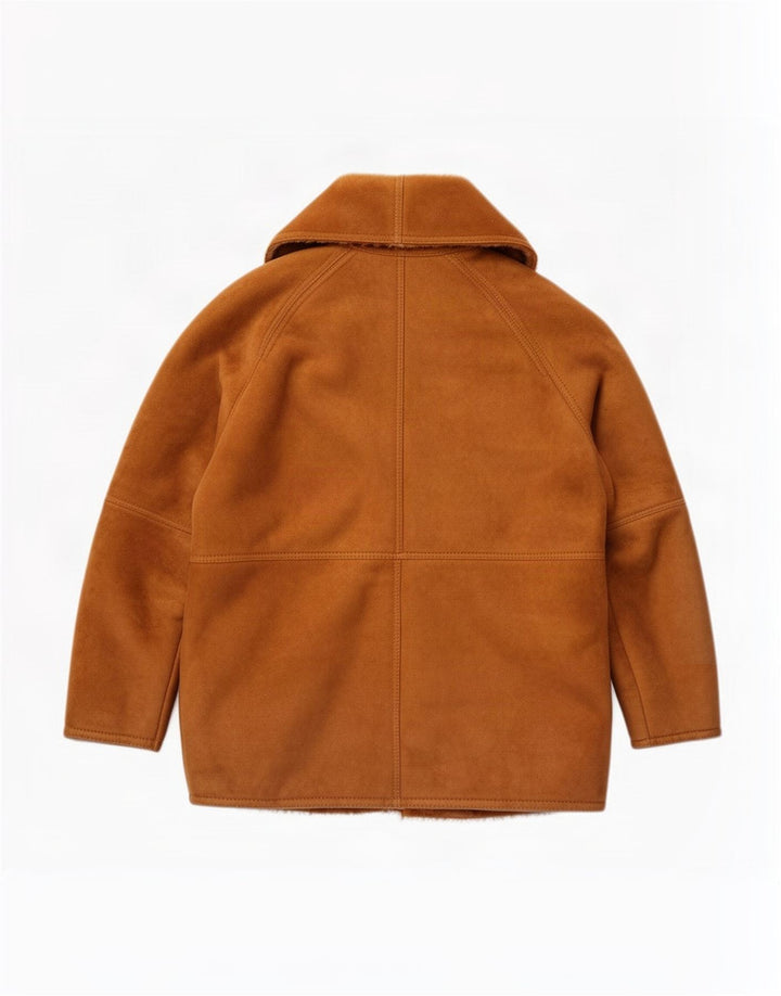 Stefano Herren Shearling Jacke IT 50 Großes braunes Leder