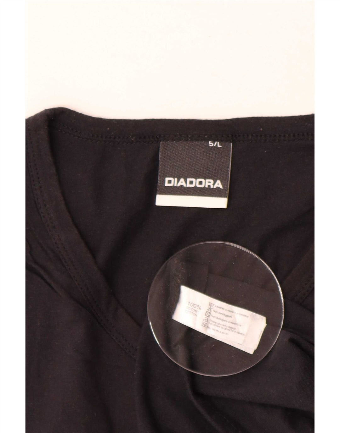 Diadora Herren T-Shirt Top Large Schwarz Baumwolle