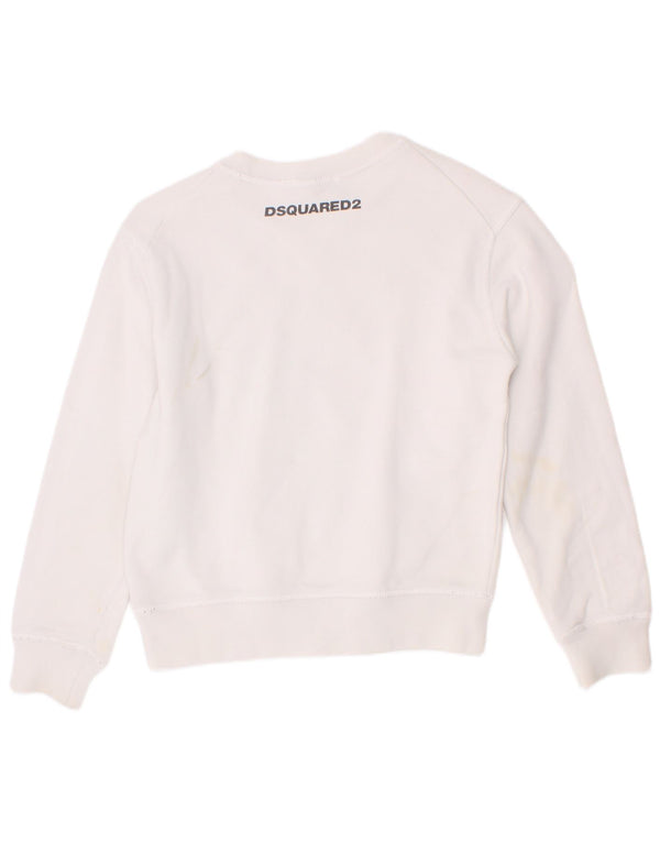 Dsquared2 Sweatshirt-Pullover mit Grafik für Mädchen, 5–6 Jahre, weiße Baumwolle