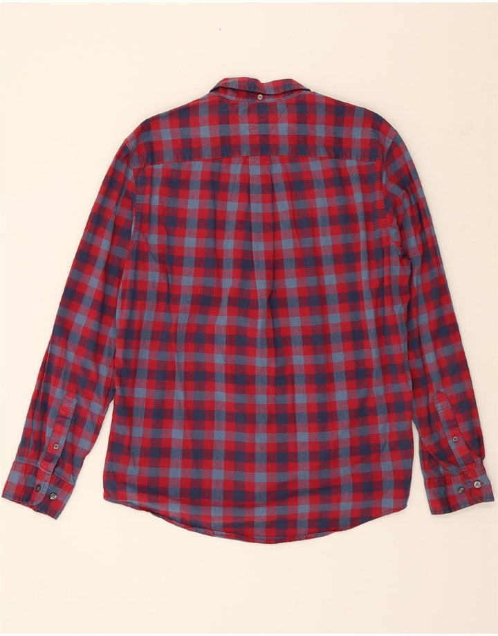 TOMMY HILFIGER Mens Shirt Large Red Check Cotton Vintage Tommy Hilfiger and Second-Hand Tommy Hilfiger from Messina Hembry 