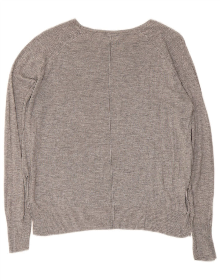 Zara Damen Crop Pullover mit U-Boot-Ausschnitt, UK 14, Mittelgrau
