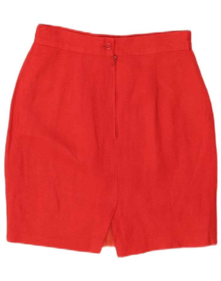Benetton Damen Mini-Bleistiftrock IT 42 Medium W26 Rot kariertes Leinen
