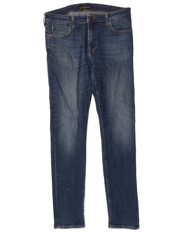 Lee Damen Malone Skinny Jeans W34 L32 Blaue Baumwolle