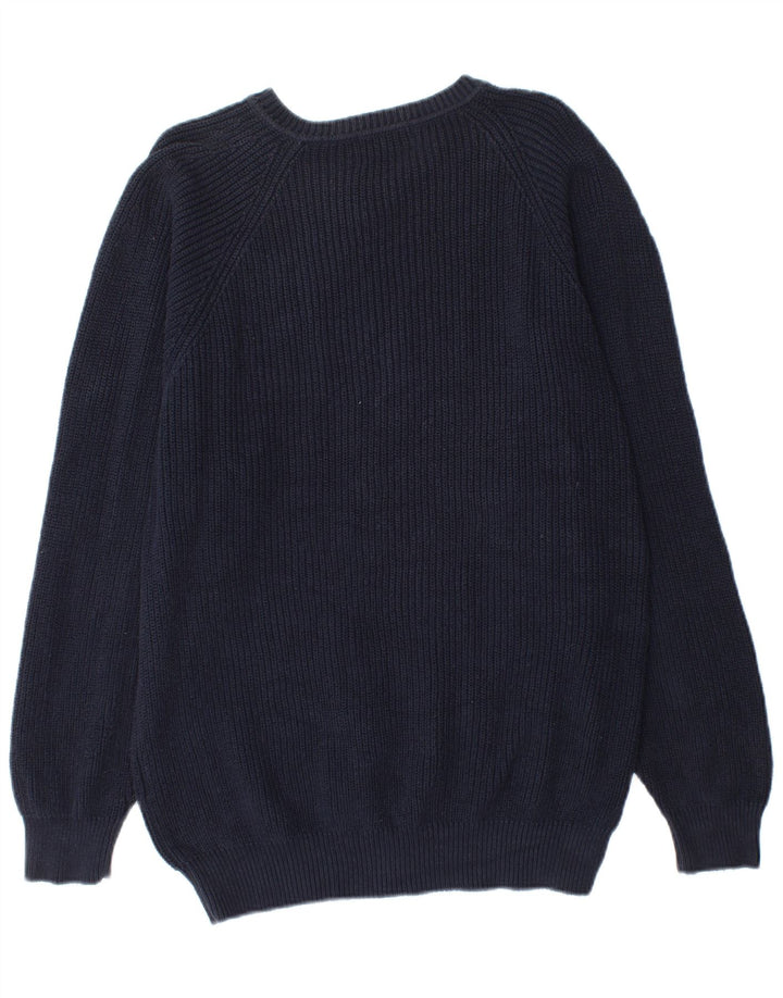 Kappa Herren-Pullover mit V-Ausschnitt aus mittelblauer Baumwolle