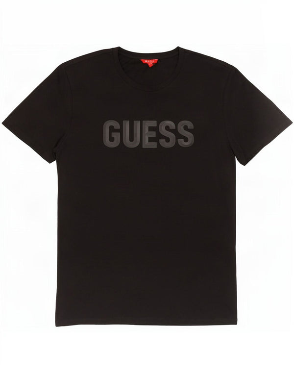 Guess Herren-T-Shirt mit Grafik, Größe L, aus schwarzer Baumwolle