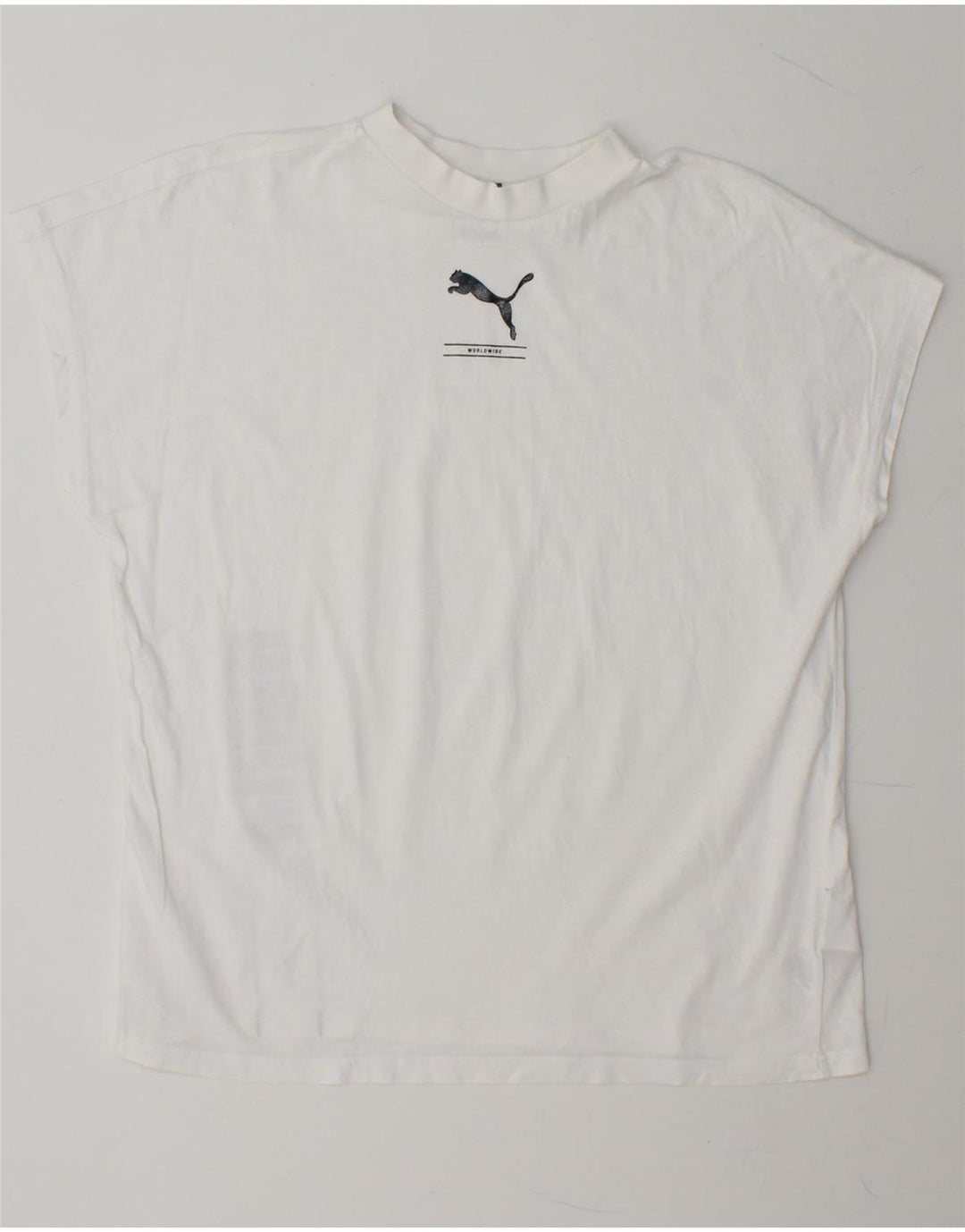 PUMA Womens Graphic T-Shirt Top UK 14 Medium White Cotton Vintage Puma and Second-Hand Puma from Messina Hembry 