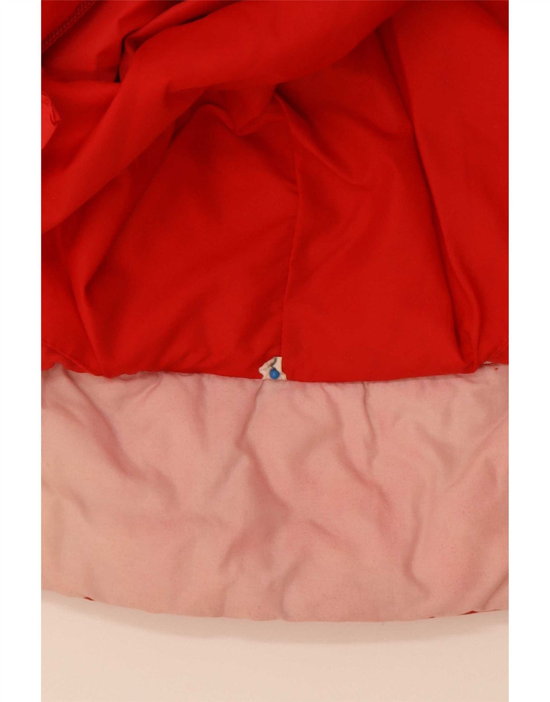 Wattierte Vintage-Herrenjacke mit Kapuze, IT 52 XL, rotes Colourblock-Polyamid