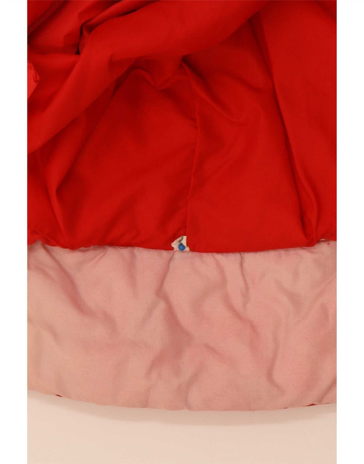 Wattierte Vintage-Herrenjacke mit Kapuze, IT 52 XL, rotes Colourblock-Polyamid