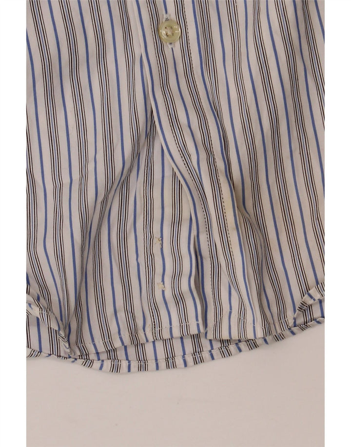 Ralph Lauren Herrenhemd, Größe 14, klein, weiß gestreift, Baumwolle