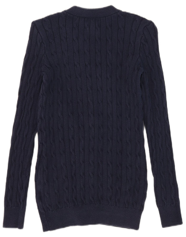 Polo Ralph Lauren Damen-Strickjacke, Größe S, Marineblau, Baumwolle, UK 10