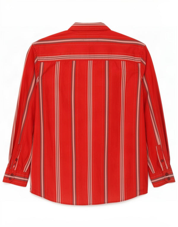 Tommy Hilfiger Herrenhemd XL rot gestreift aus Baumwolle