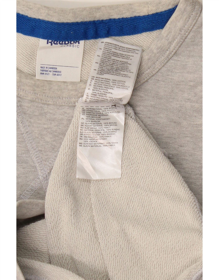 REEBOK Herren-Sweatshirt mit Grafik, Größe S, Grau, Colourblock-Baumwolle