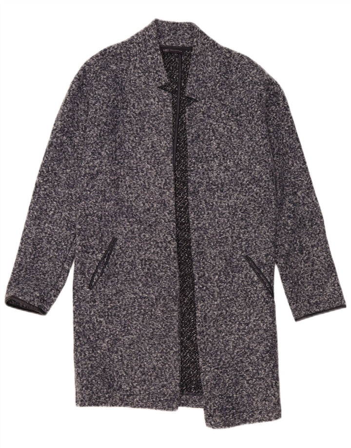 Marks & Spencer Offener Damenmantel UK 8 Small Marineblau meliertes Polyester